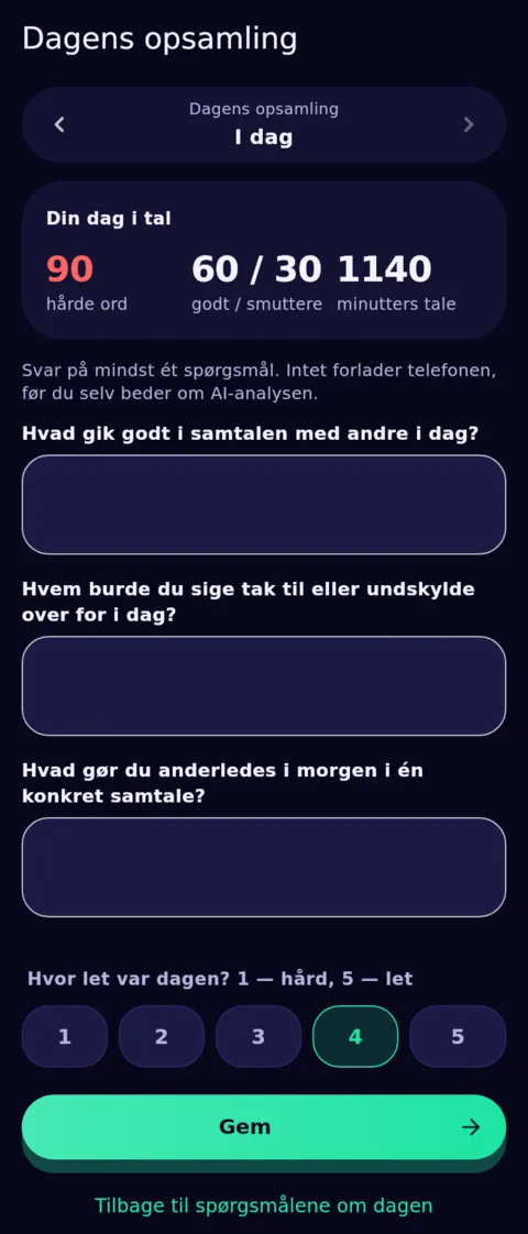 Dagens slutning, med dine egne ord