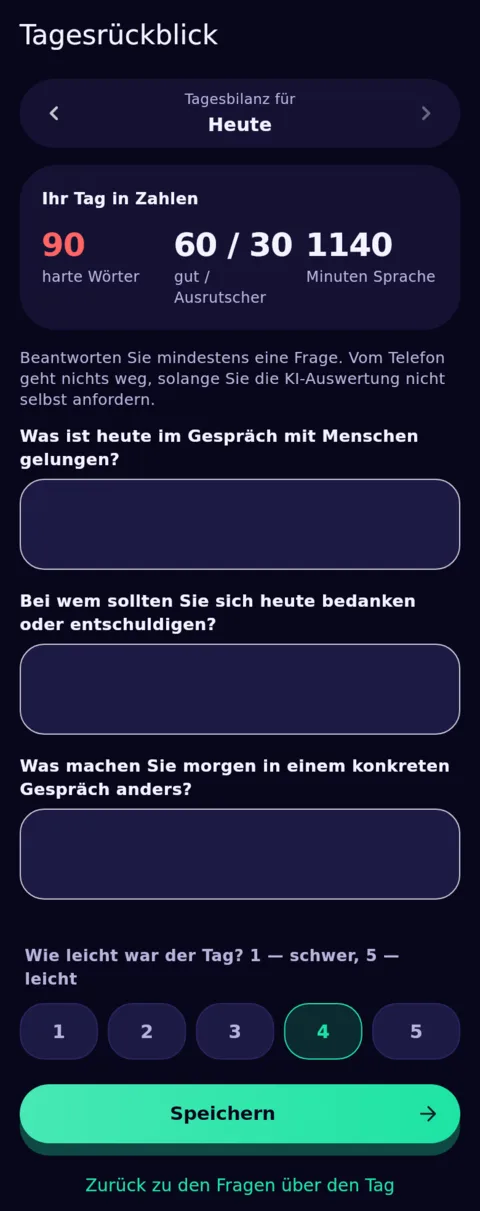 Das Ende des Tages, in Ihren eigenen Worten