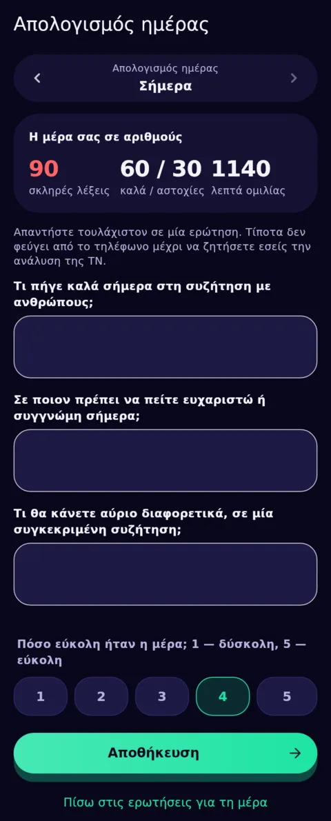 Το τέλος της ημέρας, με τα δικά σας λόγια