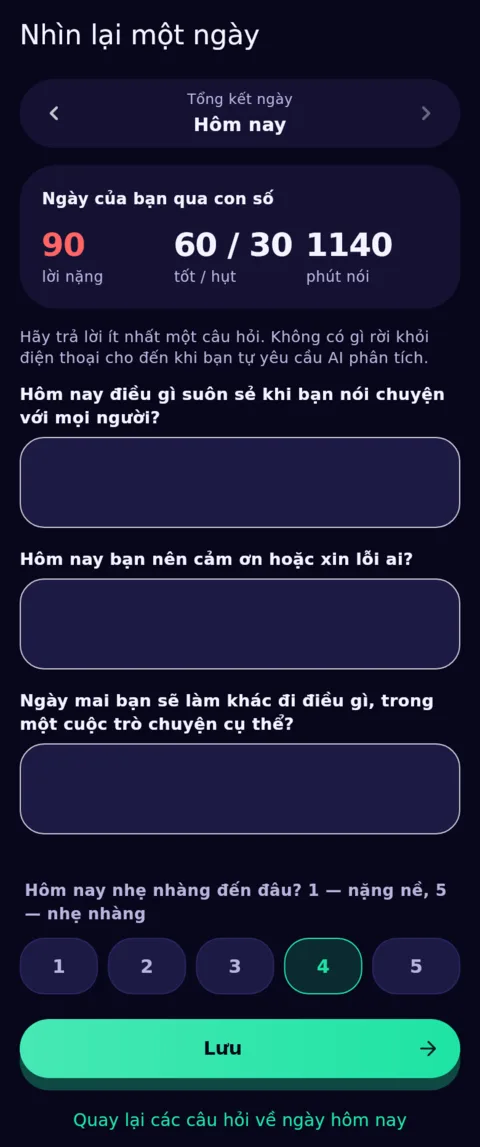 Cuối ngày, bằng chính lời của bạn