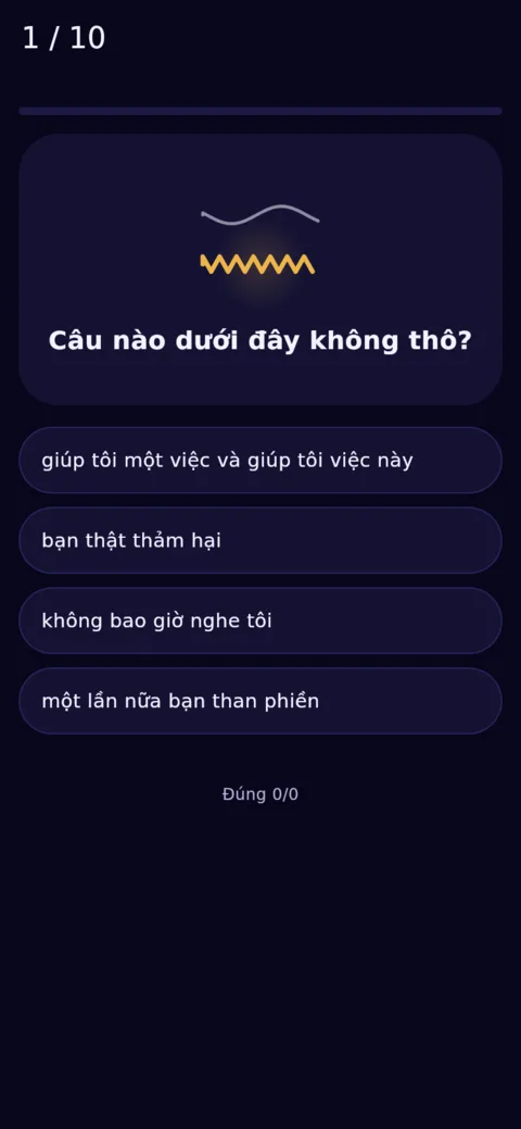 Những câu ở ranh giới, mười câu mỗi ngày