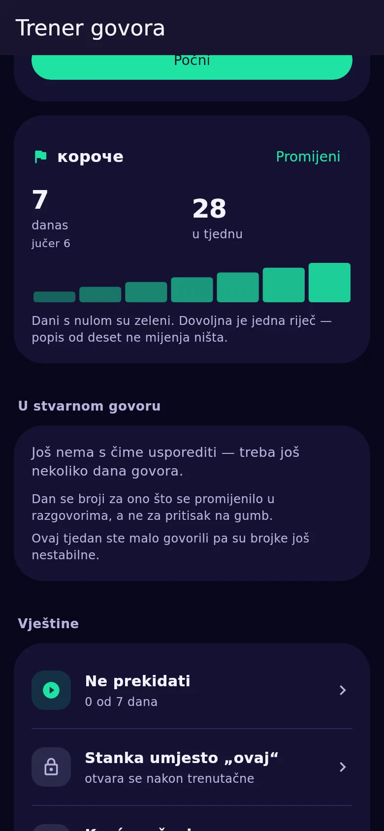 Kartica riječi tjedna u Kyndsyju: riječ te brojevi za danas, jučer i tjedan