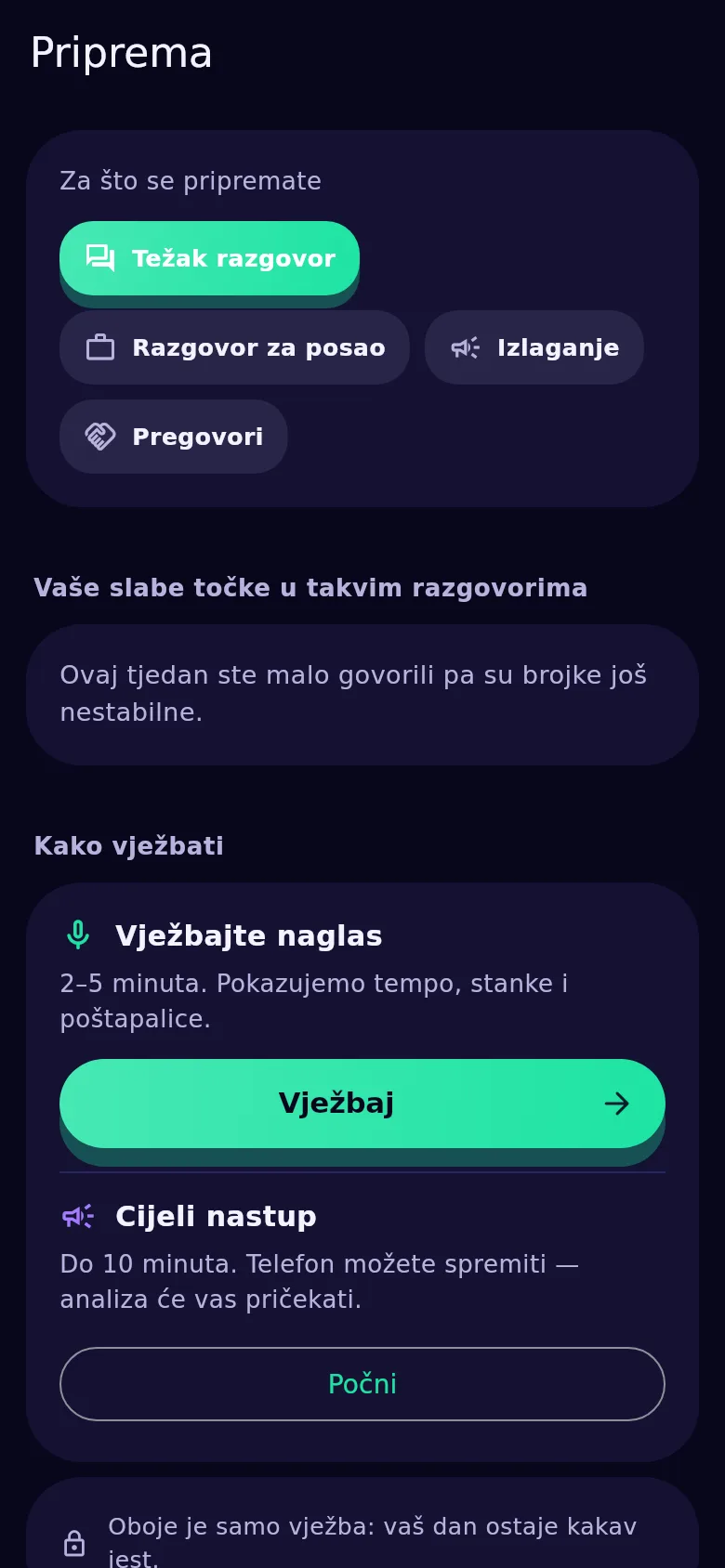 Zaslon pripreme u Kyndsyju: za što se spremate, vaša slaba mjesta i gumb probe