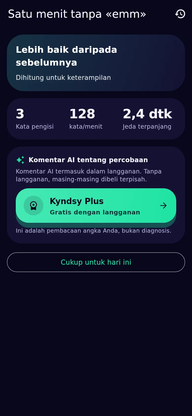 Ulasan satu percobaan latihan suara: lama bunyi dan kerataannya