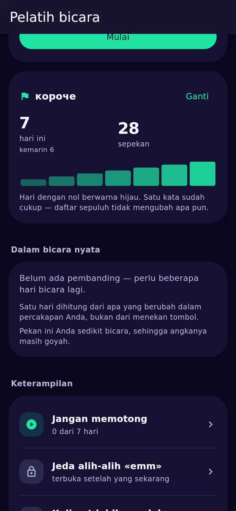 Kartu kata pekan ini di Kyndsy: kata beserta hitungan hari ini, kemarin, dan sepekan