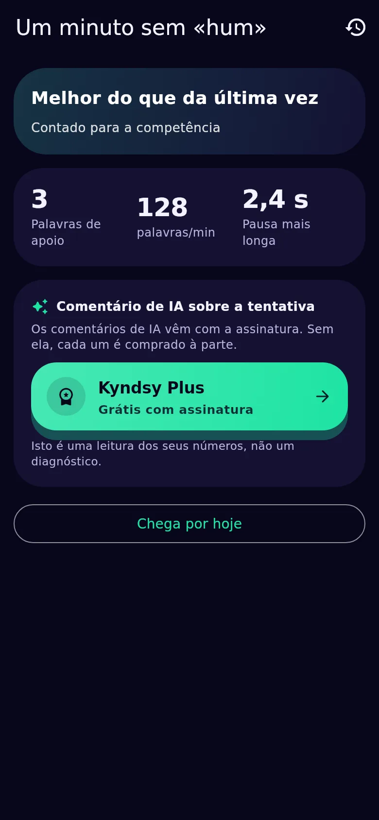 Análise de uma tentativa de exercício vocal: duração do som e a sua regularidade