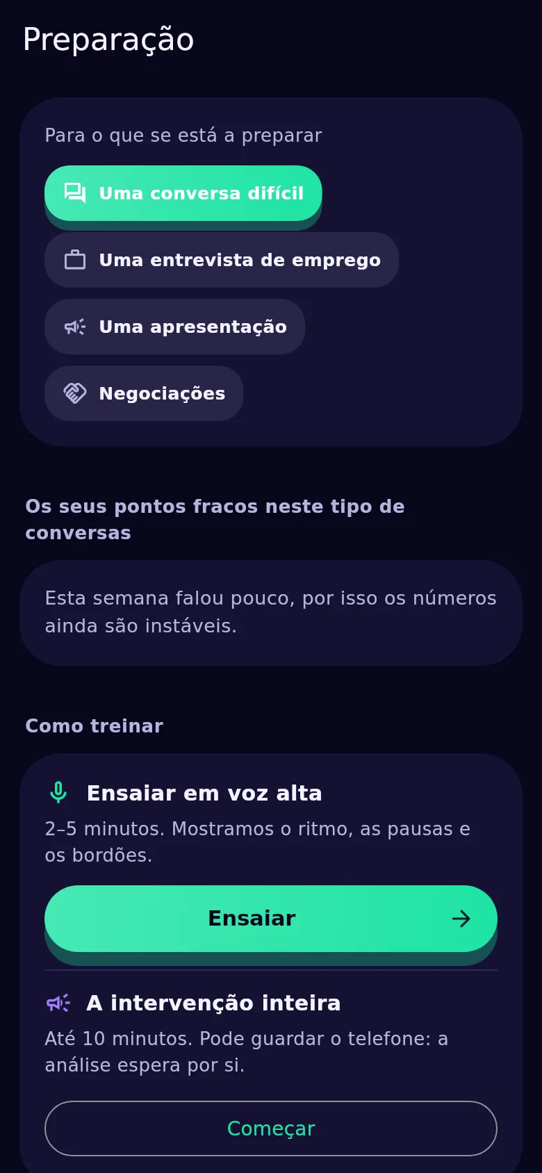O ecrã de preparação no Kyndsy: para que se prepara, os seus pontos fracos e o botão de ensaio